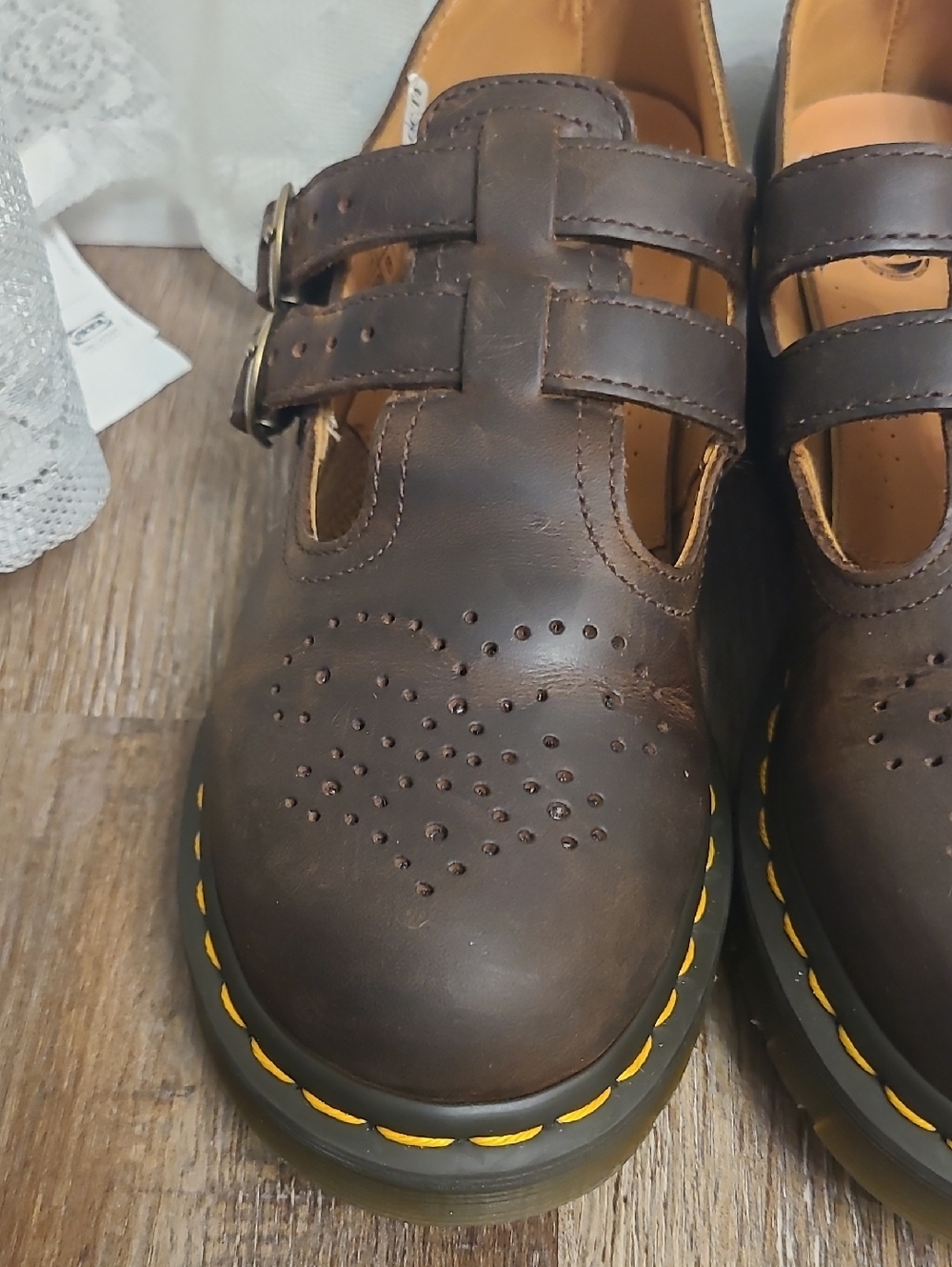 Dr Martens 8065 Mary Jane Crazy Horse Buckle Strap Shoes - Picture 5 of 9